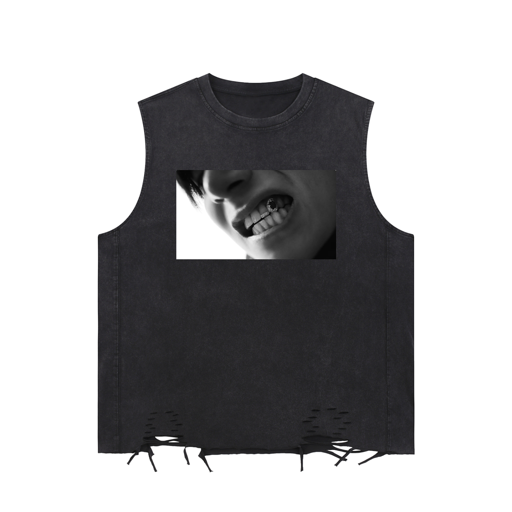 Snow Washed Raw-Hem Tank Top